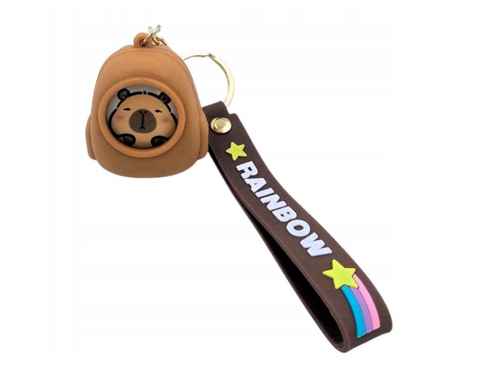 BRELOCZEK ŚWIECĄCY PLECAK GUMOWY MASKOTKA BRELOCZEK KAPIBARA 5 CM BRELOK