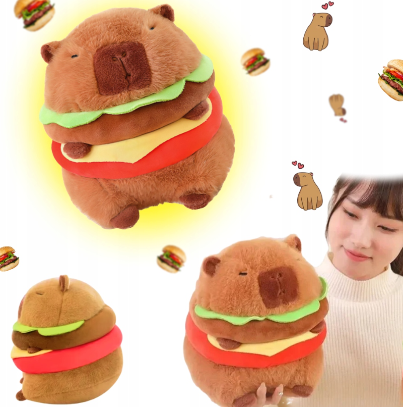 KAPIBARA BURGER PLUSZOWA SŁODKA ZABAWKA MIĘKKA PODUSZKA DLA DZIECKA PREZENT