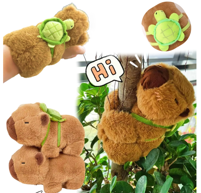 BRANSOLETKA KAPIBARA ŻÓŁW ZWIERZĘTA ZABAWKI PLUSZOWY ŁADNY PLECAK NAKRĘCANY