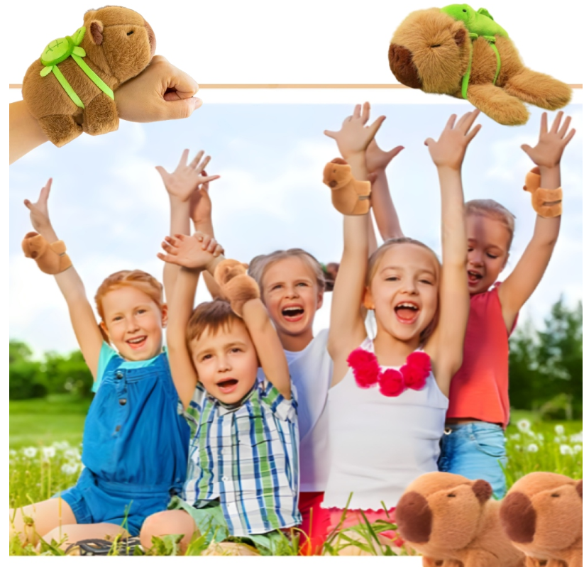 BRANSOLETKA KAPIBARA ŻÓŁW ZWIERZĘTA ZABAWKI PLUSZOWY ŁADNY PLECAK NAKRĘCANY