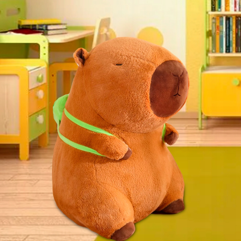 DUŻY MASKOTKA PLUSZOWA PLUSZAK KAPIBARA 80 CM KAPIBARA Z PLECAKIEM PREZENT