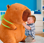 DUŻY MASKOTKA PLUSZOWA PLUSZAK KAPIBARA 80 CM KAPIBARA Z PLECAKIEM PREZENT