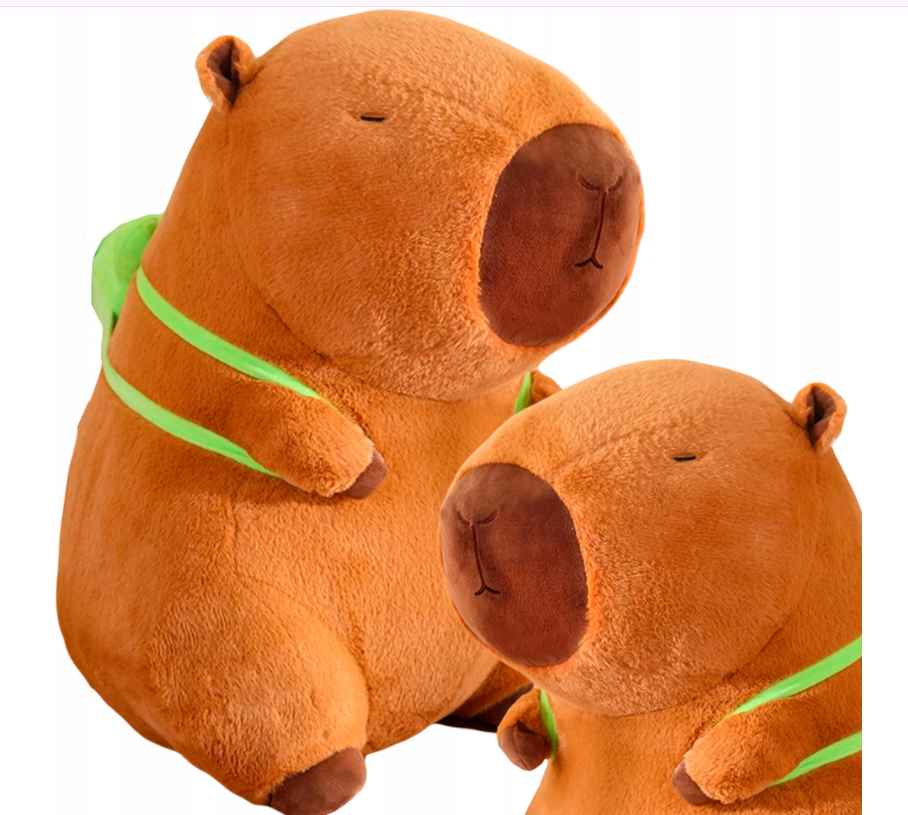 DUŻY MASKOTKA PLUSZOWA PLUSZAK KAPIBARA 100 CM KAPIBARA Z PLECAKIEM PREZENT