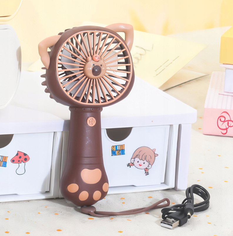 RĘCZNY PRZENOŚNY WENTYLATOR DZIECKO KAPIBARA SŁODKI WIATR ZWIERZĘ RADOŚĆ