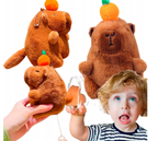 MASKOTKA PLUSZOWA PLUSZAK KAPIBARA Z MECHANIZMEM NAKRĘCAJĄCYM BRELOK 12 CM