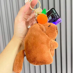 MASKOTKA PLUSZOWA PLUSZAK KAPIBARA Z MECHANIZMEM NAKRĘCAJĄCYM BRELOK 12 CM