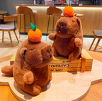 MASKOTKA PLUSZOWA PLUSZAK KAPIBARA Z MECHANIZMEM NAKRĘCAJĄCYM BRELOK 12 CM