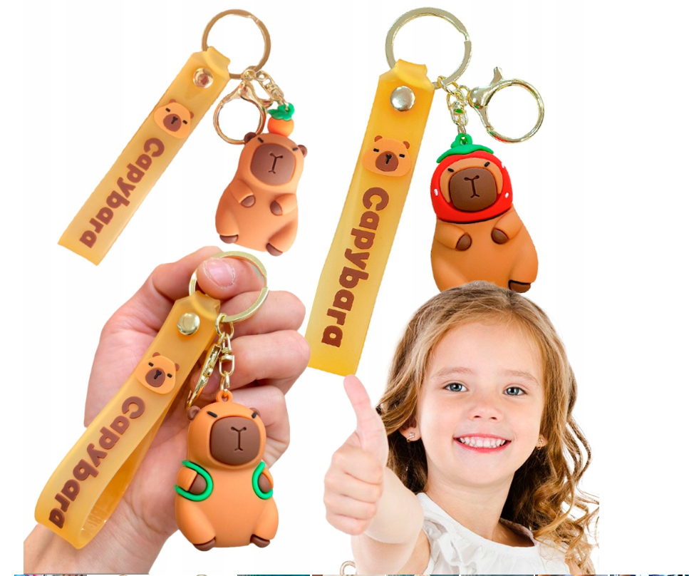 BRELOK Z KAPIBARĄ KAPIBARA CAPYBARA MASKOTKA BRELOCZEK FIGURKA DO PLECAKA