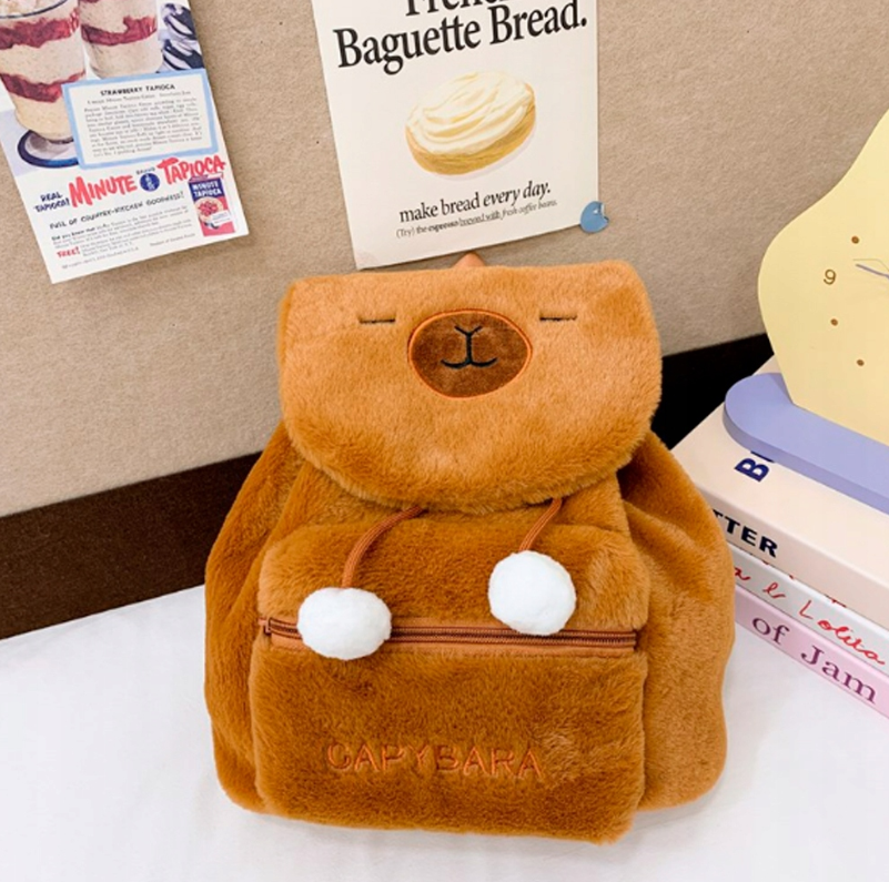 PLECAK PLUSZOWY PLECACZEK CAPYBARA + BRELOK KAPIBARA DO WYBORU NA PREZENT