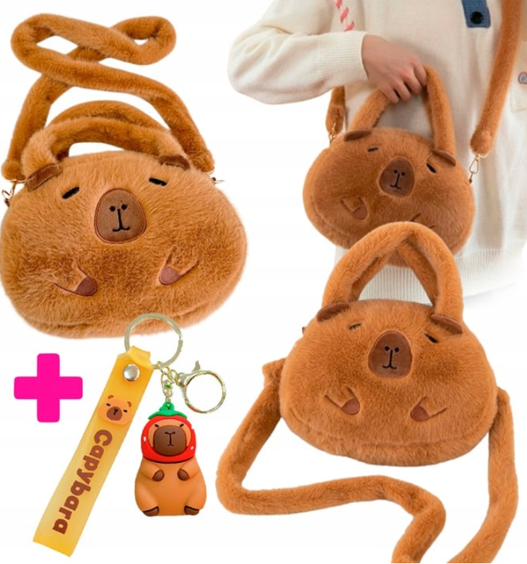 PLUSZOWA TOREBKA KAPIBARA NOWY KUFEREK + BRELOK KAPIBARA JAKO PREZENT TORBA