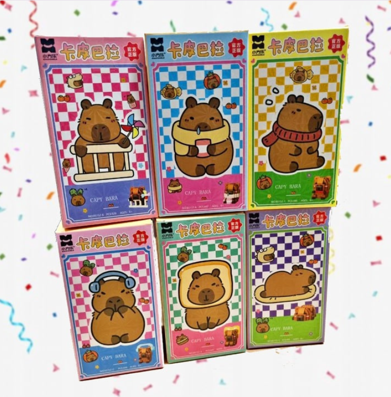 KLOCKI CAPYBARA ZESTAW KLOCKÓW KLOCKI KAPIBARA Z ŻÓŁWIEM DO ZBUDOWANIA 1SZT