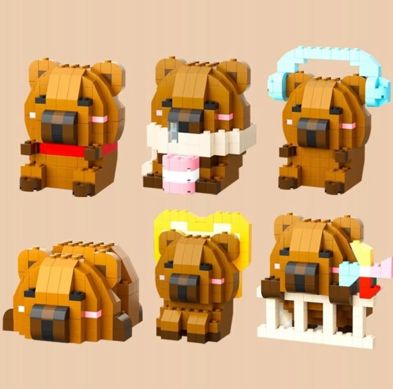 KLOCKI CAPYBARA ZESTAW KLOCKÓW KLOCKI KAPIBARA Z ŻÓŁWIEM DO ZBUDOWANIA 1SZT