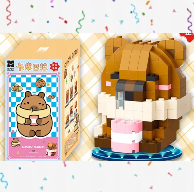 KLOCKI CAPYBARA ZESTAW KLOCKÓW KLOCKI KAPIBARA Z ŻÓŁWIEM DO ZBUDOWANIA 1SZT