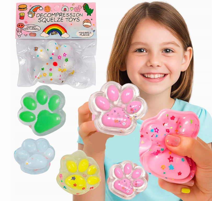 GNIOTEK ANTYSTRESOWY KOCIA ŁAPKA XXL ZABAWKA EDUKACYJNA SQUISHY