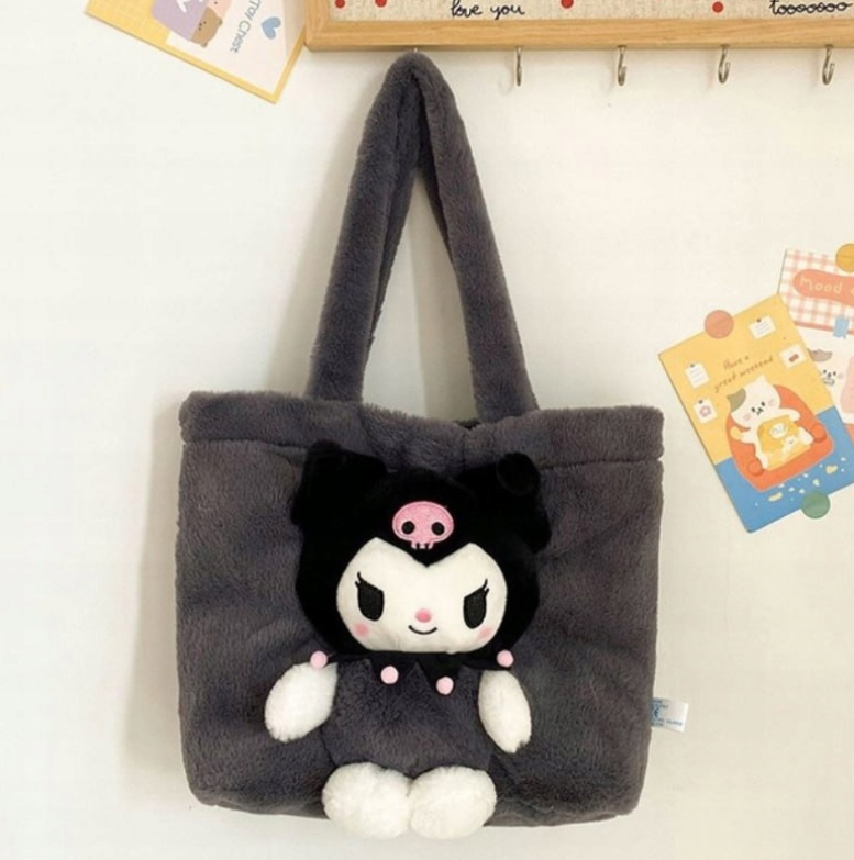TOREBKA KUROMI 35 cm DUŻA MY MELODY PLUSZOWA NA RAMIĘ ANIME+BRELOK GRATIS PREZENT