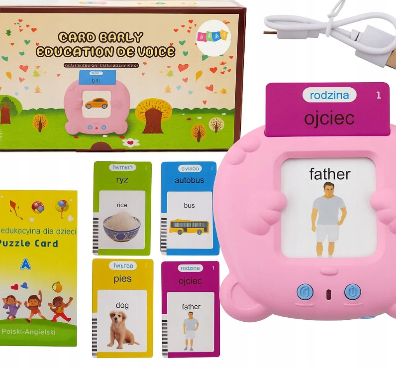 CZYTNIK KART POLSKI ANGIELSKI DO NAUKI SŁÓWEK 448 SŁÓW III TRYBY JĘZYKÓW PL