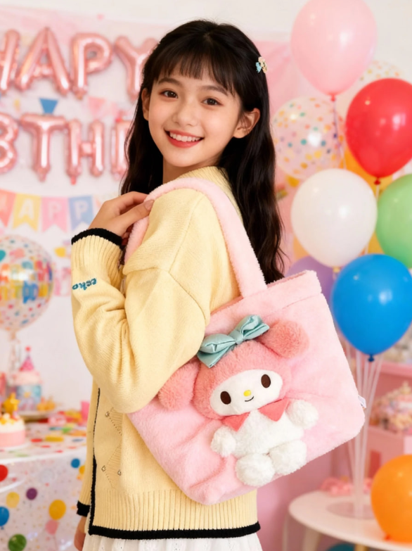 TOREBKA 35cm MY MELODY DUŻA PLUSZOWA NA RAMIĘ + BRELOK GRATIS IDEALNA NA PREZENT