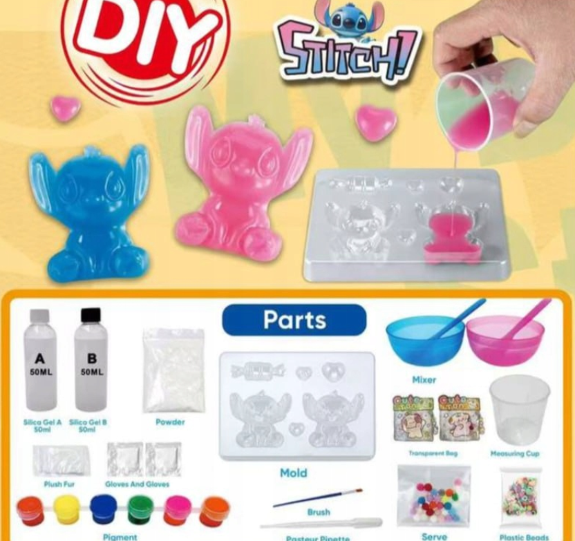 ZESTAW LILO I STITCH HAPPY PINCH 160PCS, ŻEL A+B, GNIOTEK, SQUISHY ŁAPKA