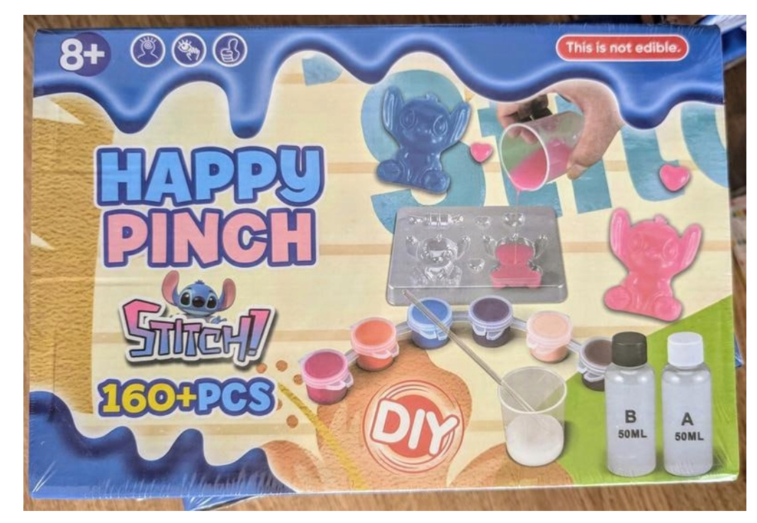 ZESTAW LILO I STITCH HAPPY PINCH 160PCS, ŻEL A+B, GNIOTEK, SQUISHY ŁAPKA