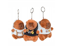 KAPIBARA BRELOK 12сm COOL W KAPTURZE NA PREZENT DLA DZIECKA MIĘKKA ZABAWKA