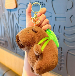 BRELOK KAPIBARA Z ŻÓŁWIEM PLUSZOWA CAPYBARA UROCZY 15 CM ZABAWKA NA PREZENT