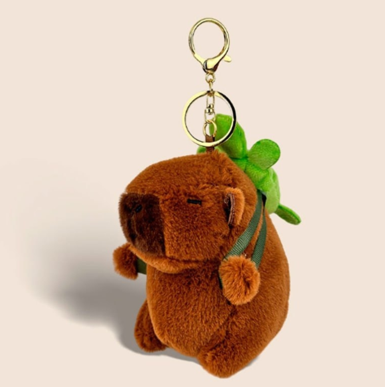 BRELOK KAPIBARA Z ŻÓŁWIEM PLUSZOWA CAPYBARA UROCZY 15 CM ZABAWKA NA PREZENT