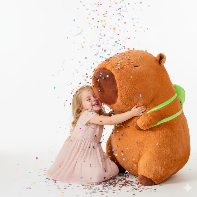 KAPIBARA DUŻY MASKOTKA PLUSZOWA PLUSZAK 100 CM KAPIBARA Z PLECAKIEM PREZENT