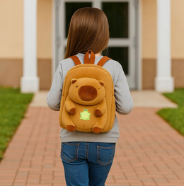KAPIBARA Z ŻÓŁWIKIEM PLUSZOWY PLECAK NA PREZENT TORBA CAPYBARA + BRELOK