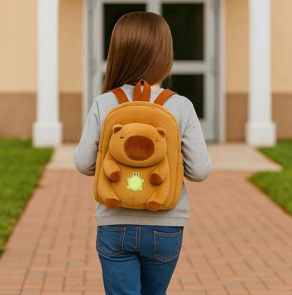 KAPIBARA Z ŻÓŁWIKIEM PLUSZOWY PLECAK NA PREZENT TORBA CAPYBARA + BRELOK