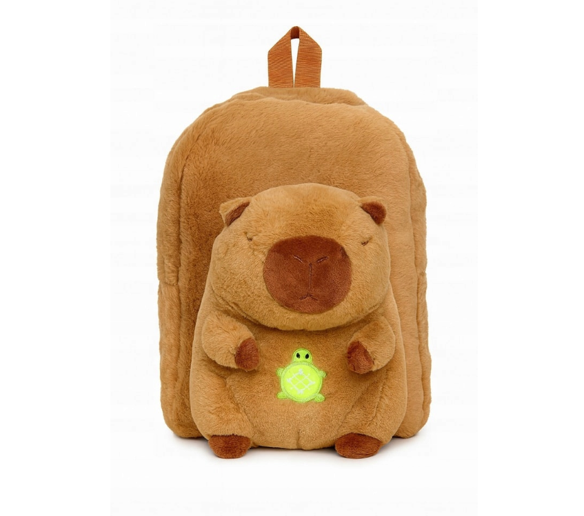 KAPIBARA Z ŻÓŁWIKIEM PLUSZOWY PLECAK NA PREZENT TORBA CAPYBARA + BRELOK