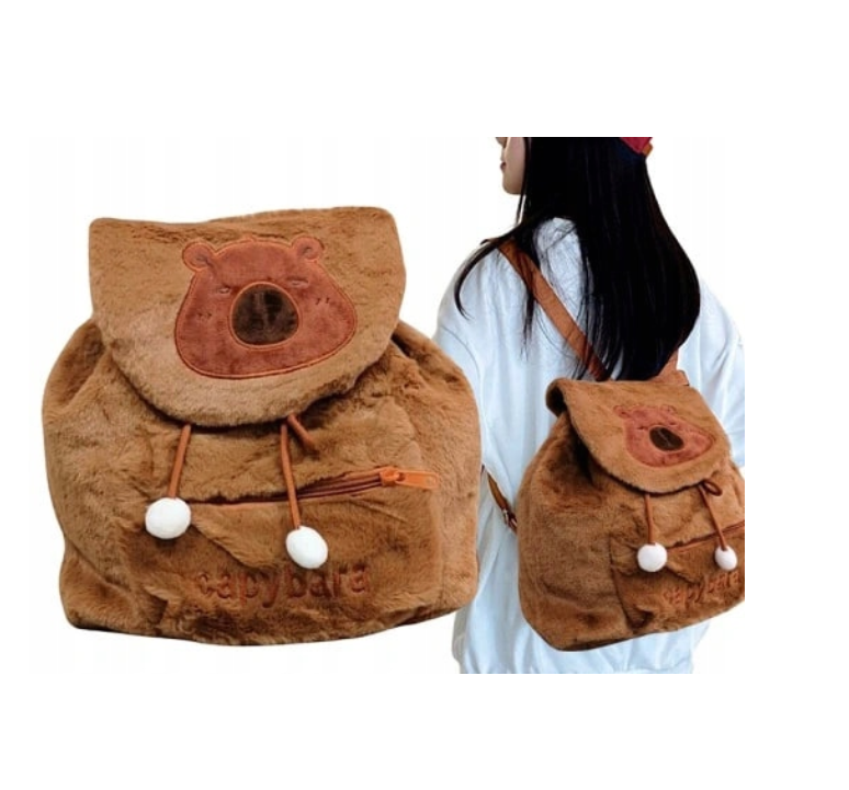 PLECAK KAPIBARA 29 cm PLUSZOWY PLECACZEK DO PRZEDSZKOLA SZKOŁY DLA DZIECI +BRELOK