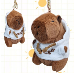 KAPIBARA BRELOK 12сm COOL W KAPTURZE NA PREZENT DLA DZIECKA MIĘKKA ZABAWKA