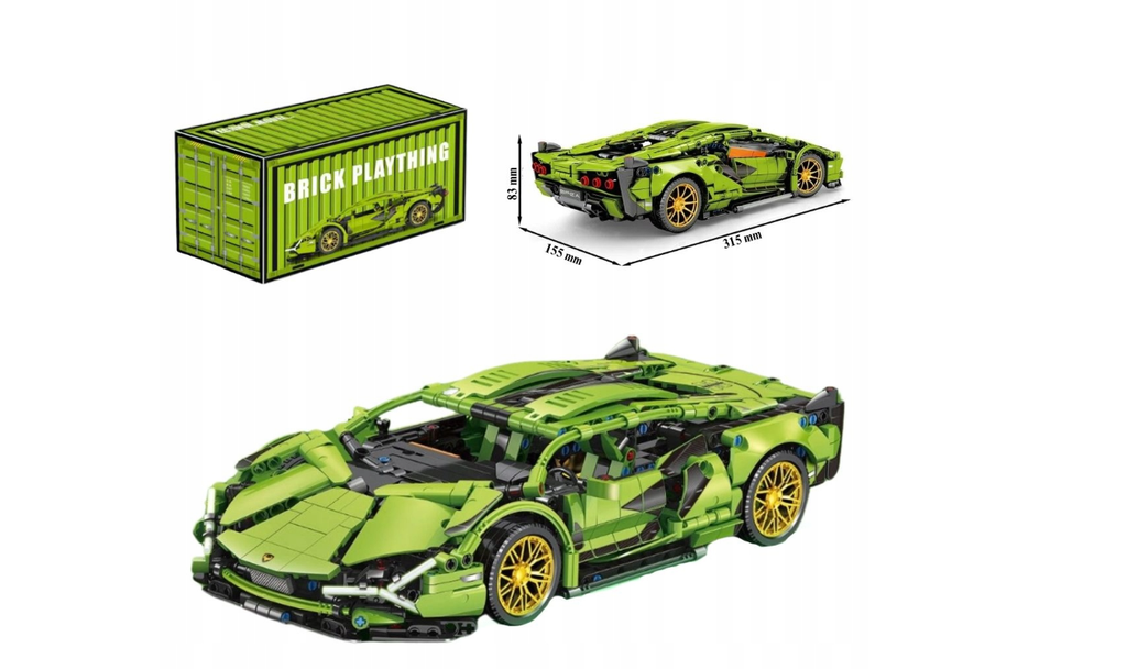 ZESTAW KLOCKÓW KLOCKI SAMOCHÓD SPORTOWY DO ZBUDOWANIA LAMBORGHINI 1280 EL.