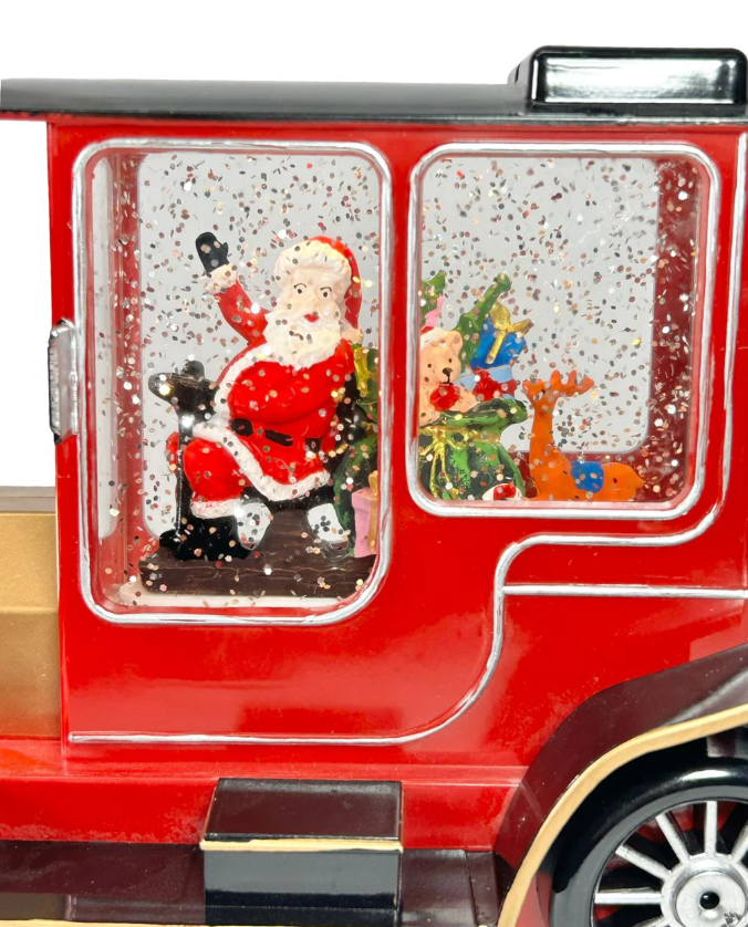 ŚWIĄTECZNY SAMOCHÓD LED ZE ŚNIEŻNĄ ZAMIECIĄ I MUZYKĄ