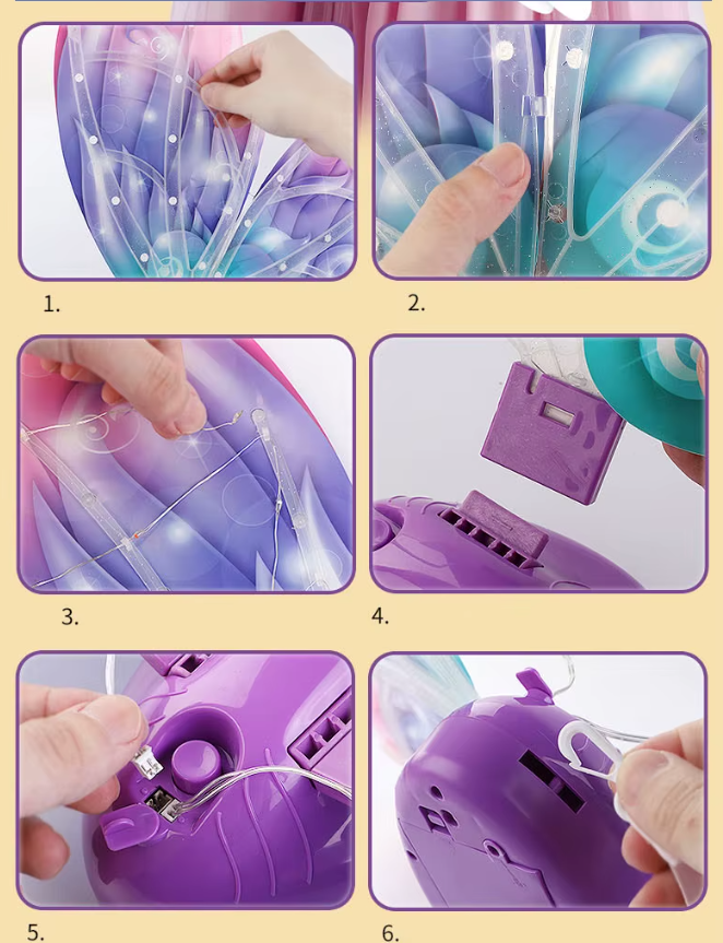 MECHANICZNE SKRZYDŁA Z PODŚWIETLENIEM JEDNOROŻKA MAGIA KTÓRA OŻYWA.