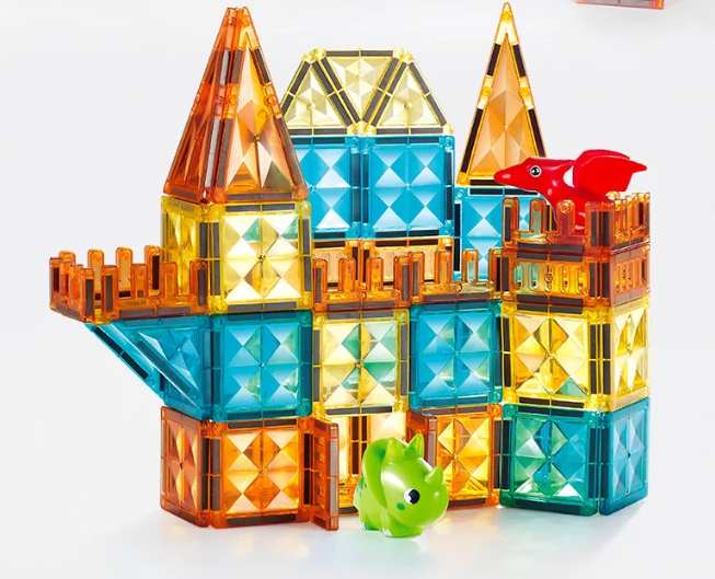 MAGNETYCZNY KONSTRUKTOR "ŚWIAT DINOZAURÓW" (68 ELEMENTÓW)  MEGA HIT