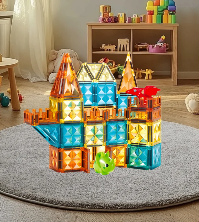 MAGNETYCZNY KONSTRUKTOR "ŚWIAT DINOZAURÓW" (68 ELEMENTÓW)  MEGA HIT