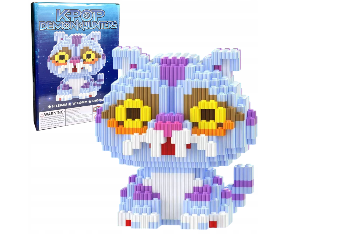 KLOCKI 3D FIGURKA KPOP DEMON HUNTERS KOT DERPY 1436 PCS