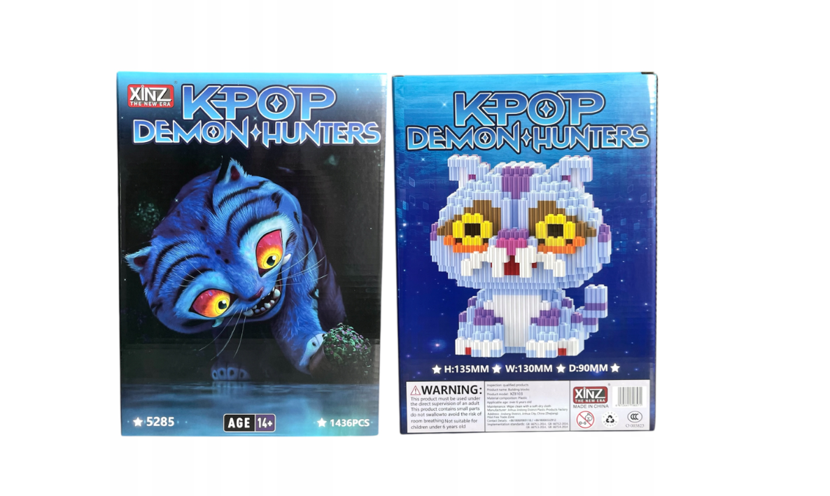 KLOCKI 3D FIGURKA KPOP DEMON HUNTERS KOT DERPY 1436 PCS