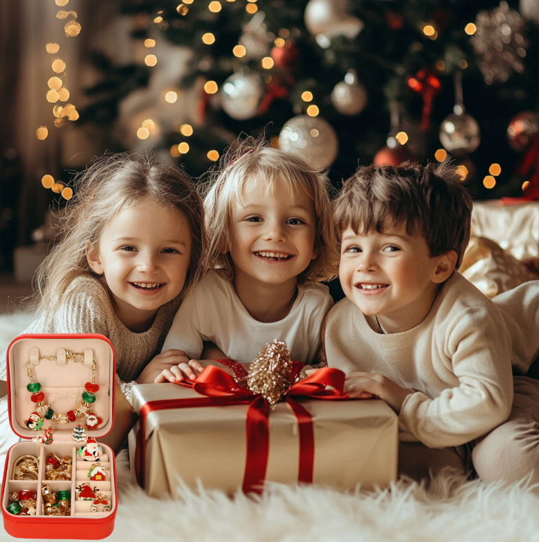 XMAS DIY ZESTAW DO ROBIENIA BRANSOLETEK BIŻUTERII KORALIKI ŚWIĄTECZNE