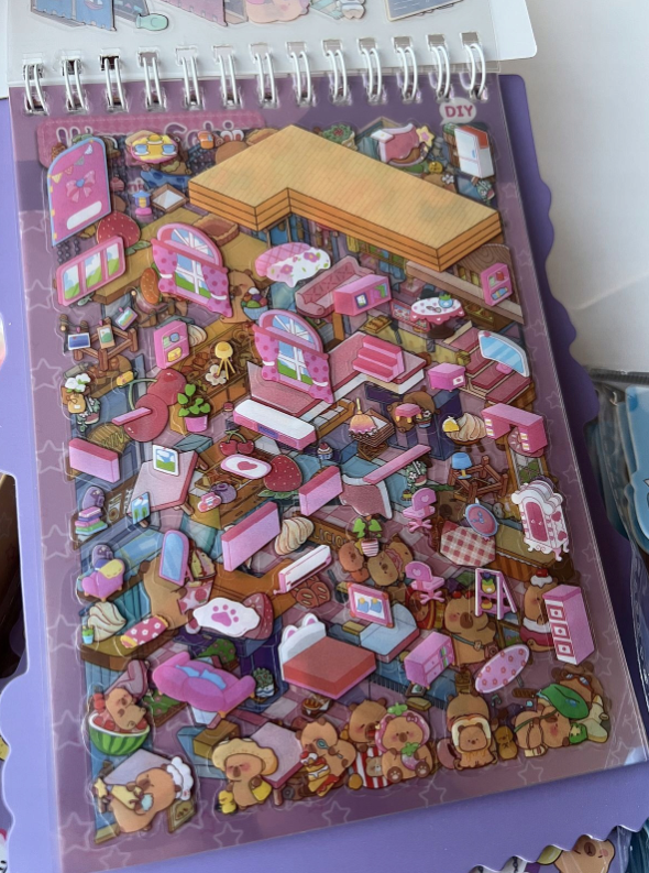 ZRÓB TO SAM WYKLEJANKA ANTYSTRESOWA KAPIBARA DREAM HOUSE NAKLEJKI DIY