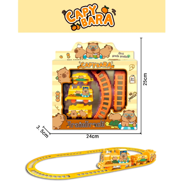 ZESTAW KOLEJKI CAPYBARA TRAIN TRACK INTERAKTYWNA ZABAWKA DLA DZIECI POCIĄG