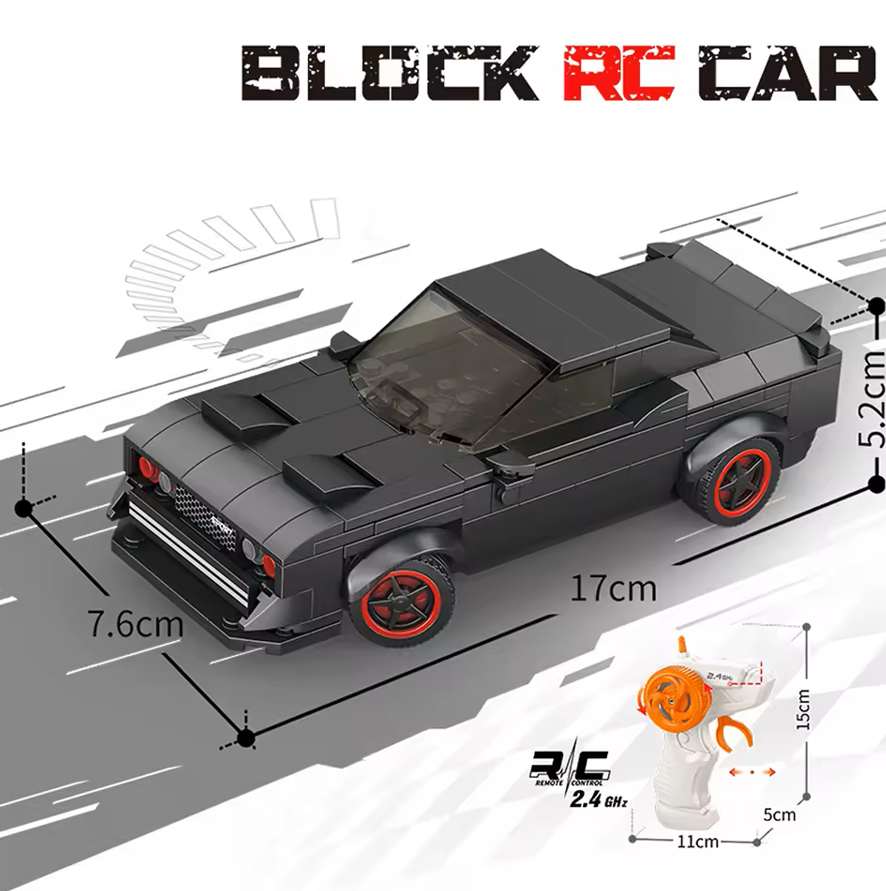 ZDALNIE STEROWANY SAMOCHÓD Z KLOCKÓW BLOCK RC CAR 244 EL. SKALA 1:20
