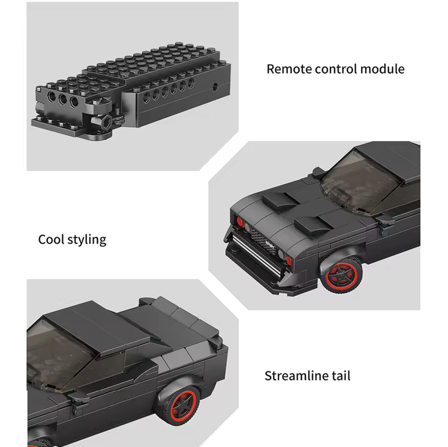 ZDALNIE STEROWANY SAMOCHÓD Z KLOCKÓW BLOCK RC CAR 244 EL. SKALA 1:20