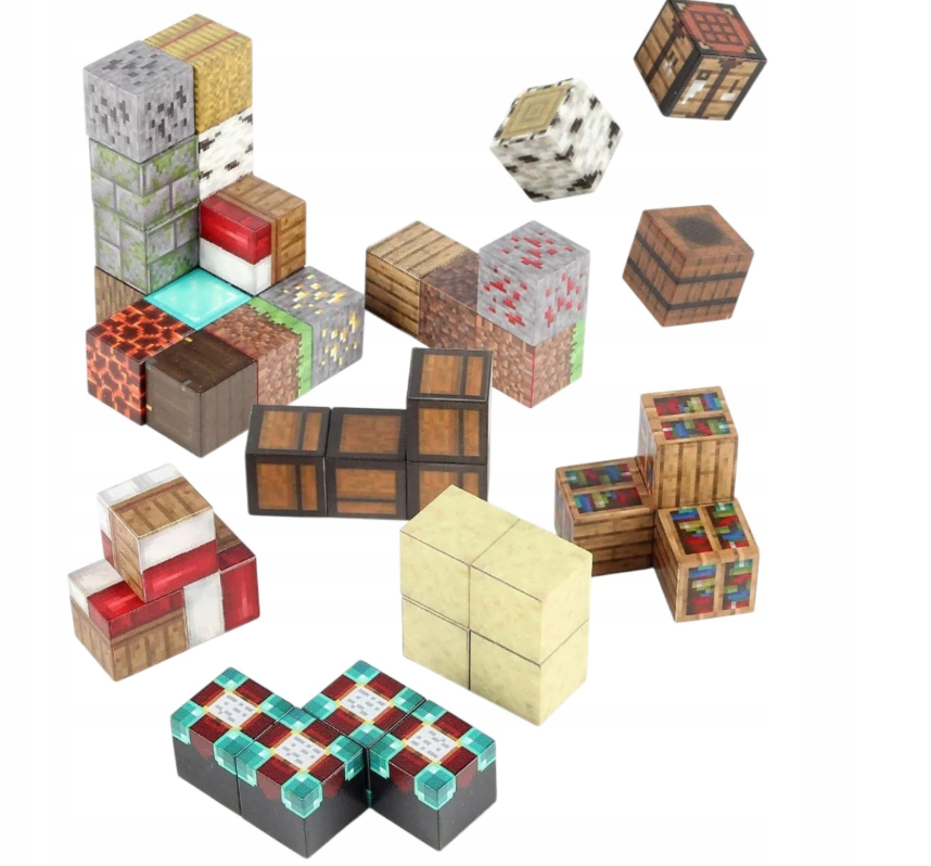 MAGNETYCZNY KONSTRUKTOR 200 EL. KLOCKI MAGNETYCZNE 3D DLA DZIECI MINECRAFT