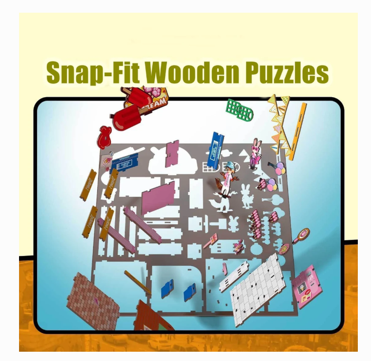 DIY 3D PUZZLE ZOO CITY DREWNIANE MINI SKLEPIK | 3 WERSJE DO WYBORU