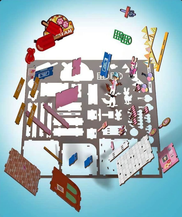 DIY 3D PUZZLE ZOO CITY DREWNIANE MINI SKLEPIK | 3 WERSJE DO WYBORU