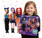 ZESTAW 2W1 KPOP DEMON HUNTERS LALKI 30 CM + NAKLEJKI 3D PREZENT DLA DZIECKA