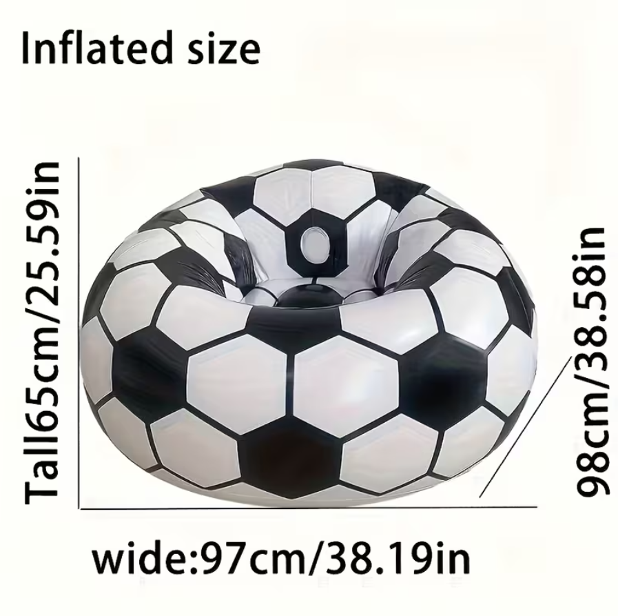 FOTEL DMUCHANY PIŁKA NOŻNA KOSZYKÓWKA SOFA PVC DO OGRODU NA PLAŻĘ