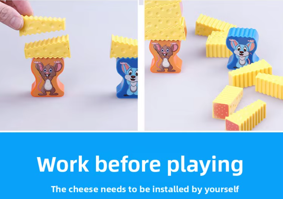 GRA ZRĘCZNOŚCIOWA CHEESE STACK GAME BALANSOWANIE SERA DLA DZIECI ZABAWKI